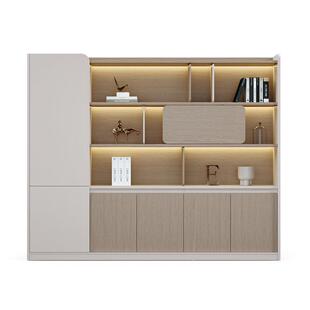 现代简约办公室文件柜书柜老板办公桌背景柜落地资料柜靠墙储物柜