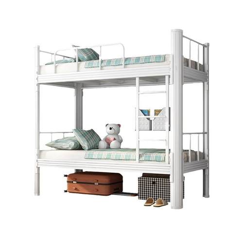 上下铺铁架床员工宿舍双层床学生高低床上床下桌单人公寓组合床