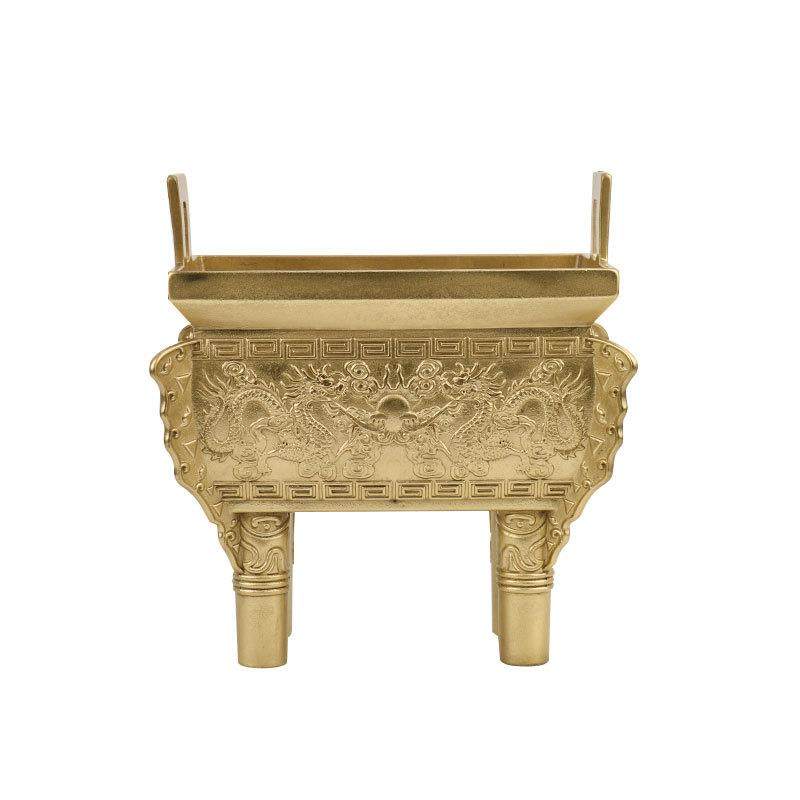 厂家铜鼎摆件黄铜鼎黄铜鼎鼎盛千秋方鼎家居办公室开业礼品