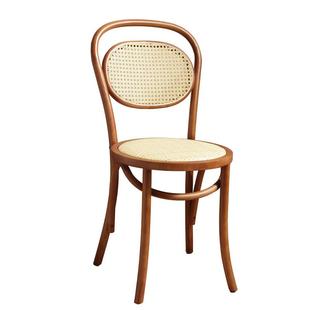 实木靠背餐椅中古风家用客厅椅复古酒店西餐厅咖啡厅商用原木舒适