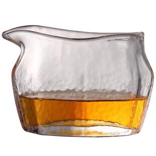 锤纹手作六角公道杯玻璃高档加厚耐热透明分茶器日式大容量公杯