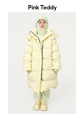 PinkTeddy童装女童羽绒服新款冬装儿童长款泡芙柔软舒适保暖外套
