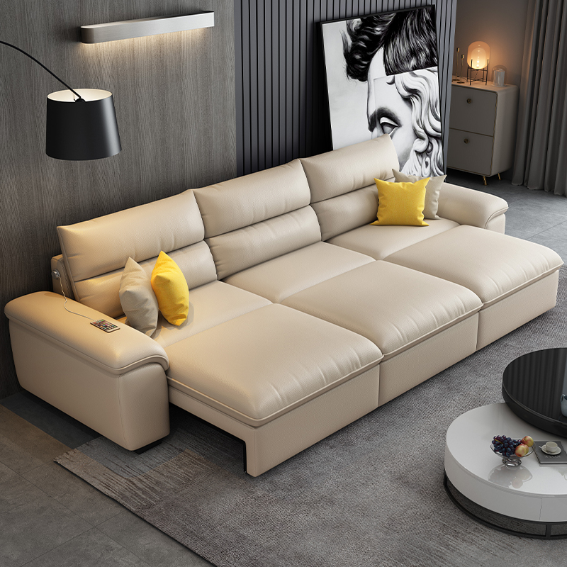 HTL真皮沙发床客厅多功能