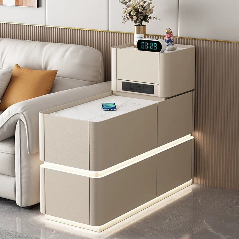 多功能沙发边柜轻奢高级感岩板现代简G约边几小户型智能实木置物,住宅家具,角几/边几,淘宝优惠券,粉丝福利购,淘宝优惠卷