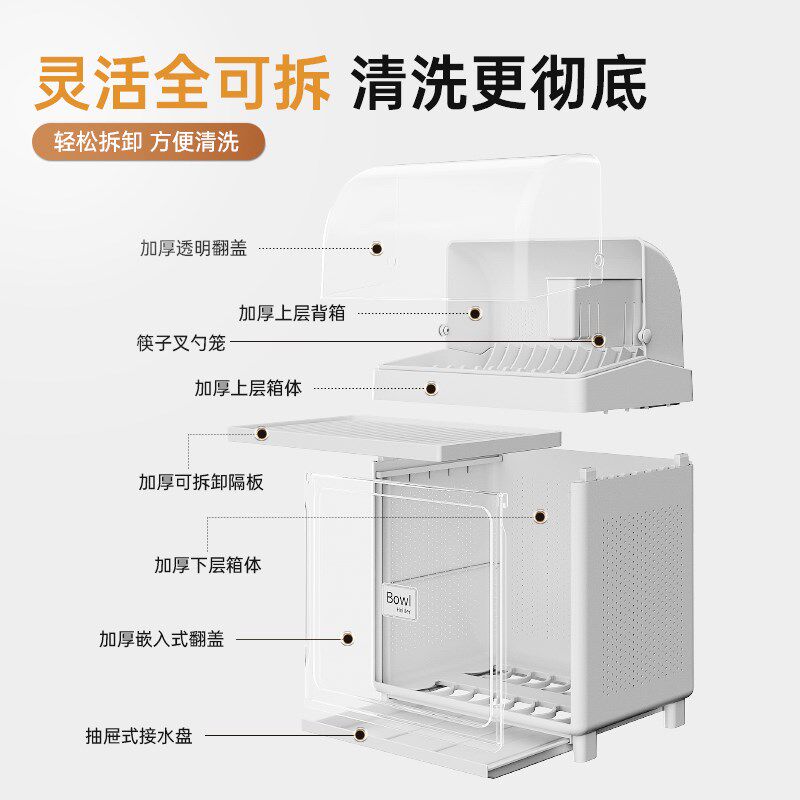 碗筷收纳盒厨房碗架带盖家用放餐具装碗箱碟盘沥R水置物架塑料碗,厨房/烹饪用具,碗架,淘宝优惠券,粉丝福利购,淘宝优惠卷