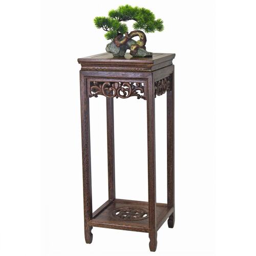 实木花架客厅中式落地仿古t花架子红木置物架盆景架室内花盆架榫