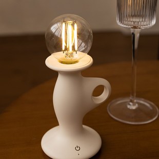 HBK烛光覆f古小夜灯充电无极调光台灯卧室床头装饰桌面摆件灯泡灯