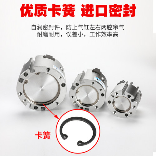 气动HFC二爪三爪手指气缸MHS2w/3/4-16D20D32D四爪小型机械手夹爪