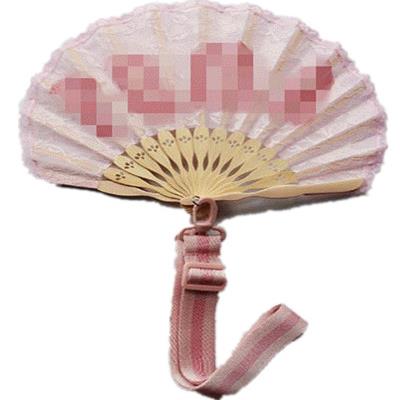 2023盛夏季特价fenty pu*ma蕾哈娜装饰扇子蕾丝粉色日折扇竹扇