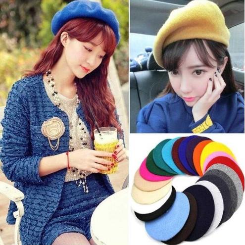 British Beret hat outdoor retro painter hat wool stewardess