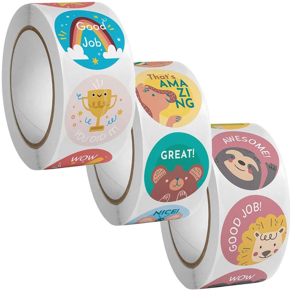 100-500Pcs Cute Cartoon Animals Reward Stickers for Kids Sch