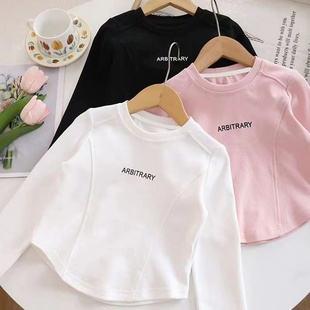 新款 T恤2025春秋季 儿童宝宝百搭休闲打底上衣 洋气长袖 纯棉女童装
