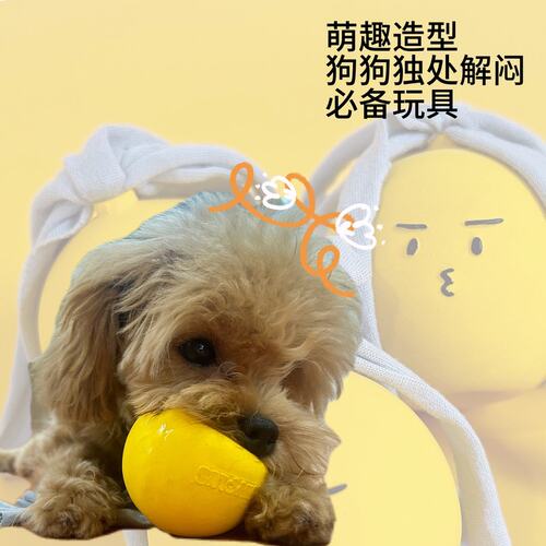 TINYPLUS清洗乳胶玩具狗狗玩具球球黄色狗狗玩具解闷耐咬发声自嗨
