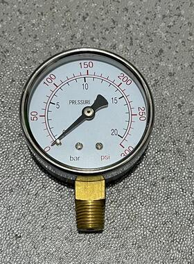 苏州压力表 直径60mm 压力20bar 300psi  2mpa=20kg 螺纹ZG1/4