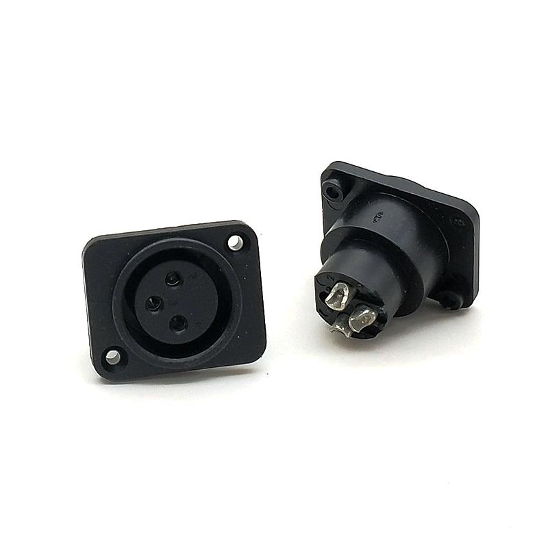 电源充电器3芯卡龙座粗脚三芯卡侬头插座调音台卡农母座功放音响