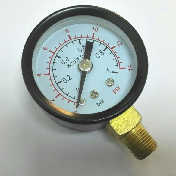 Φ40mm径向小压力压力表 压力1bar 14psi(=1公斤=0.1mpa=1kg) 1/8