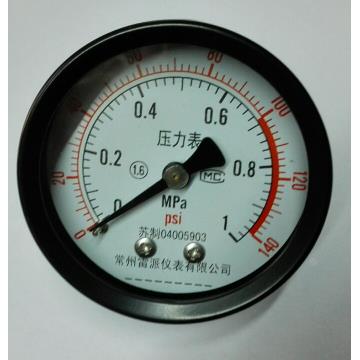 轴向无边气压表 Y-40Z 直径40mm 气动原件用压力表 0~1mpa zg1/8