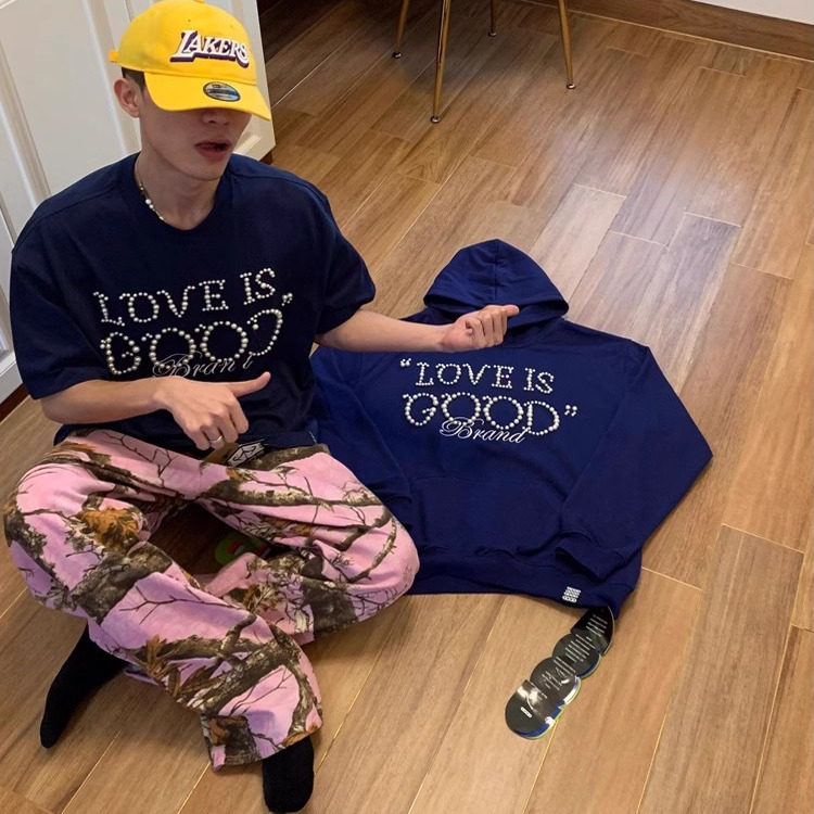 老白同款珍珠标语短袖T恤