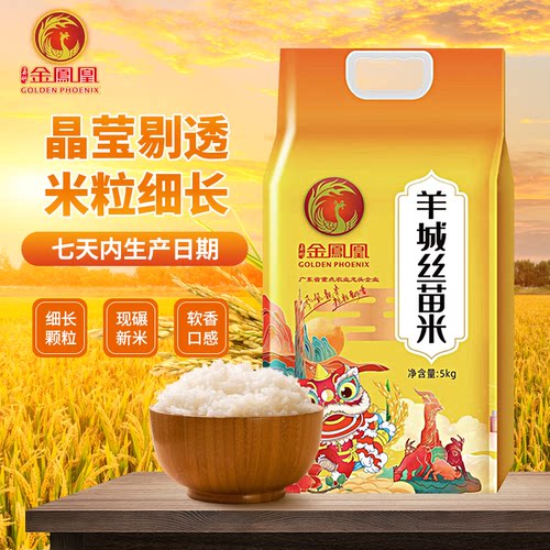 金凤凰玉竹羊城丝苗米5KG真空装 顺丰送上门