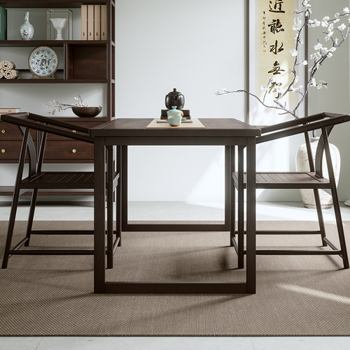 新中式榉木茶桌茶台原木