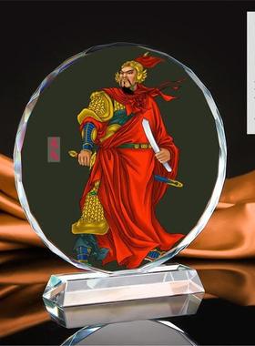 抗金名将岳飞/岳王爷画像客厅家居风水招财镇宅水晶摆件工艺品