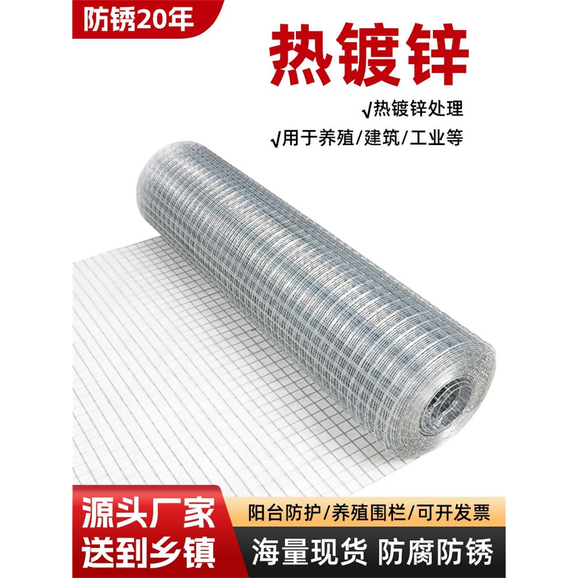 镀锌铁丝网加粗养鸡围栏网钢丝网养殖网防护网小孔栅栏户外格网