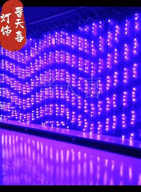 新型数字紫色窗帘灯春节窗阳台装饰W室外庭院悬挂水瀑布灯