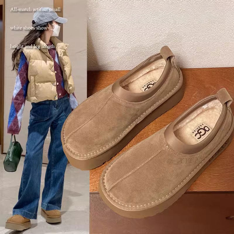 2024年秋季和冬季女士真皮厚底雪地靴新款覆古滑上羊毛衬里勃肯鞋,女鞋,时尚雪地靴,淘宝优惠券,粉丝福利购,淘宝优惠卷