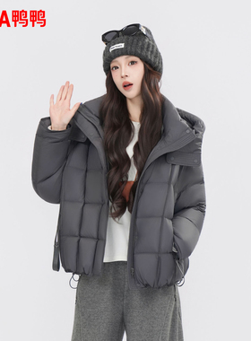 YAYA鸭鸭2025冬季新款羽绒服女云感泡芙气质短款设计感白鸭绒外套