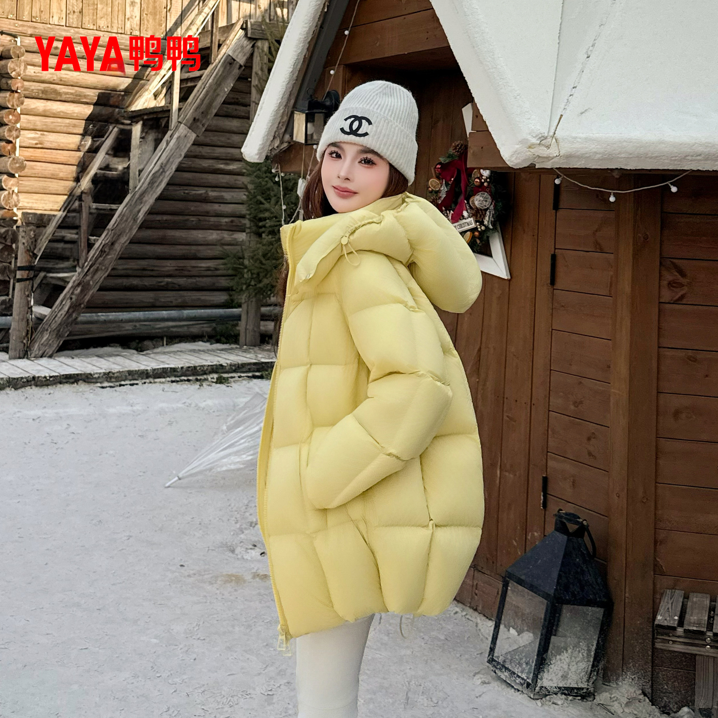 YAYA鸭鸭气质中长款羽绒服