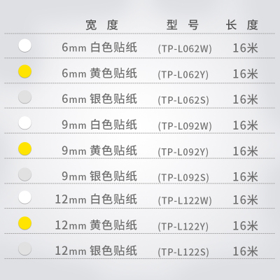 硕方贴纸适用TP70/76线号打印纸TP-L092W白色TP-L062Y黄色不干胶