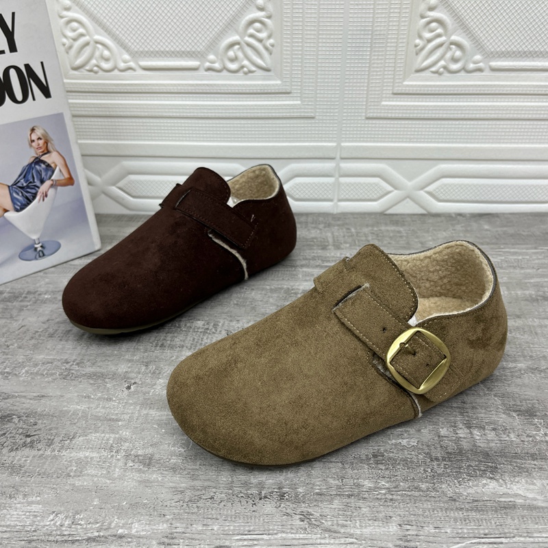 撤柜处理折扣外贸女鞋2025冬新款一脚蹬百搭休闲舒适勃肯鞋女棉鞋