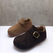 撤柜处理折扣真皮女鞋 休闲百搭保暖磨砂皮女棉鞋 2025秋新款 勃肯鞋