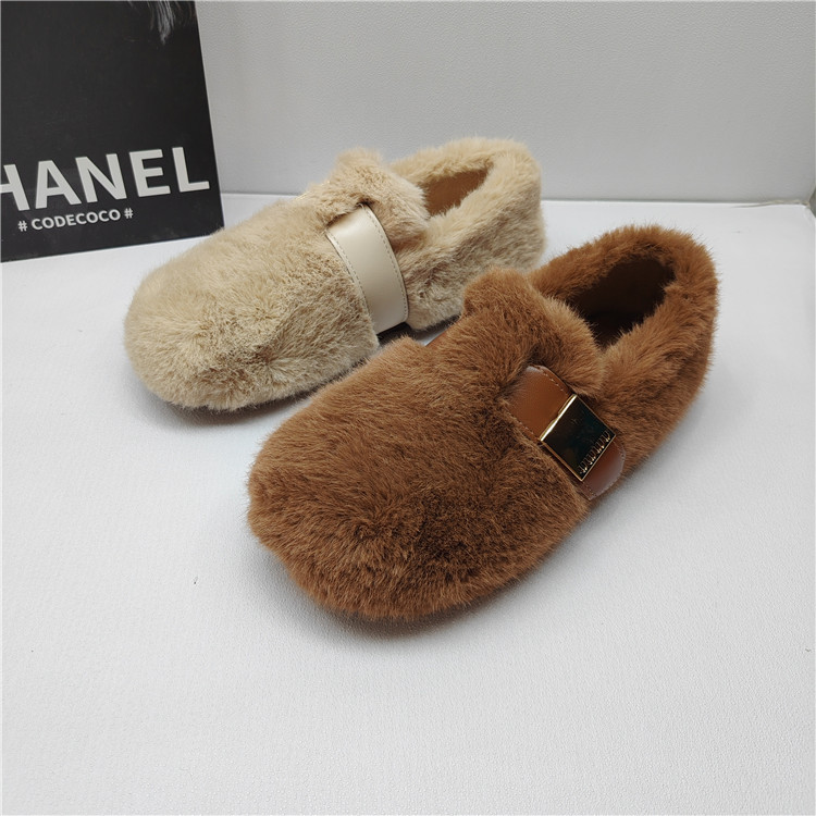 撤柜处理折扣外贸女鞋2025冬新款舒适毛毛鞋居家休闲时尚女棉鞋