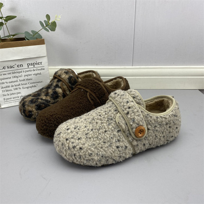 撤柜处理折扣外贸女鞋2025冬新款时尚毛毛鞋保暖平底舒适女棉鞋