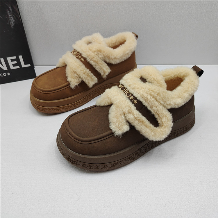 撤柜处理折扣外贸女鞋2025秋新款舒适休闲百搭一脚蹬乐福鞋女棉鞋