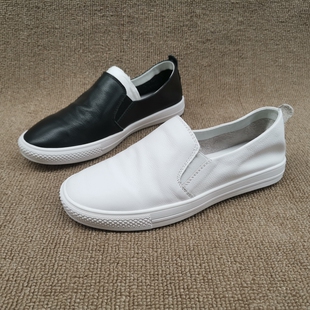 牛皮女单鞋 撤柜处理折扣真皮女鞋 百搭一脚蹬小白鞋 时尚 2019秋新款