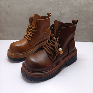 撤柜处理折扣外贸女鞋2025秋新款百搭马丁靴英伦风复古休闲女短靴