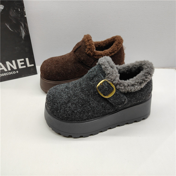 撤柜处理折扣外贸女鞋2025冬新款休闲保暖懒人鞋勃肯鞋舒适女棉鞋