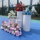 新款 婚庆道具铁艺圆柱甜r品桌圆筒甜品台气球装 饰生日派对展示摆