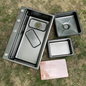 钛黑纳米不锈钢沥水单槽沥水y304碗池加厚水盆洗菜池厨房水槽