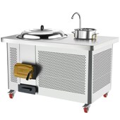 农村户外无烟柴火灶家用烧木柴大锅灶气化M不锈钢移动灶台炉子炉