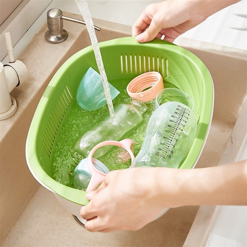 厨房洗菜盆沥水篮双层新款洗菜篮洗水G果家用洗菜盆水果盘客厅茶,餐饮具,洗菜盆/沥水篮/漏水筛,淘宝优惠券,粉丝福利购,淘宝优惠卷