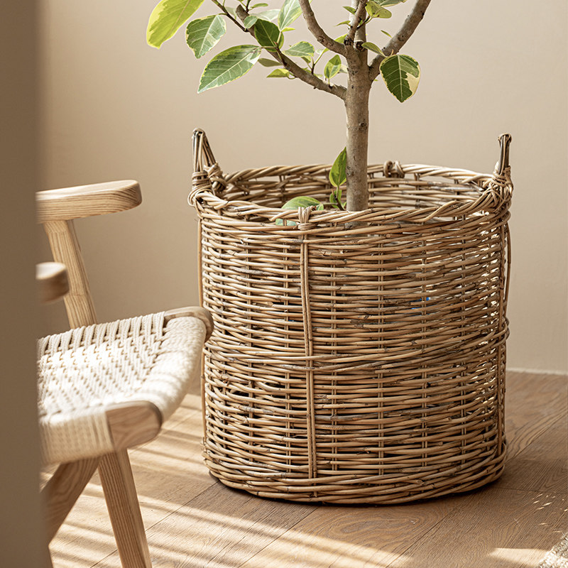 尚尚家居藤编编织手提篮r大号收纳筐竹编篮花篮琴叶榕落地花盆摆,鲜花速递/花卉仿真/绿植园艺,花篮,淘宝优惠券,粉丝福利购,淘宝优惠卷