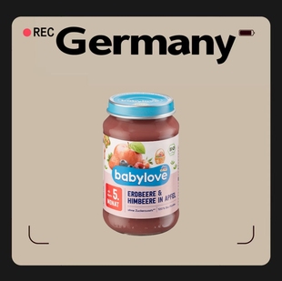 德国代购【满300包邮】babylove5个月+有机莓果苹果果泥190g