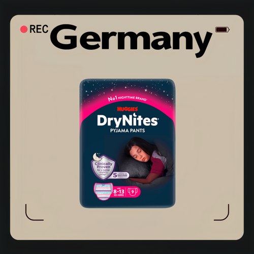 德国代购【全场满300包邮】DryNites8-13岁女孩卫生裤9片装