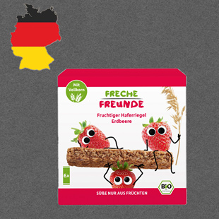 德国代购 全场满300包邮 freche freunde3岁+草莓水果谷物棒180g