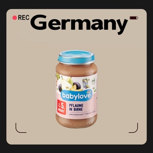德国代购【满300包邮】babylove5个月+有机杏梨果泥190g