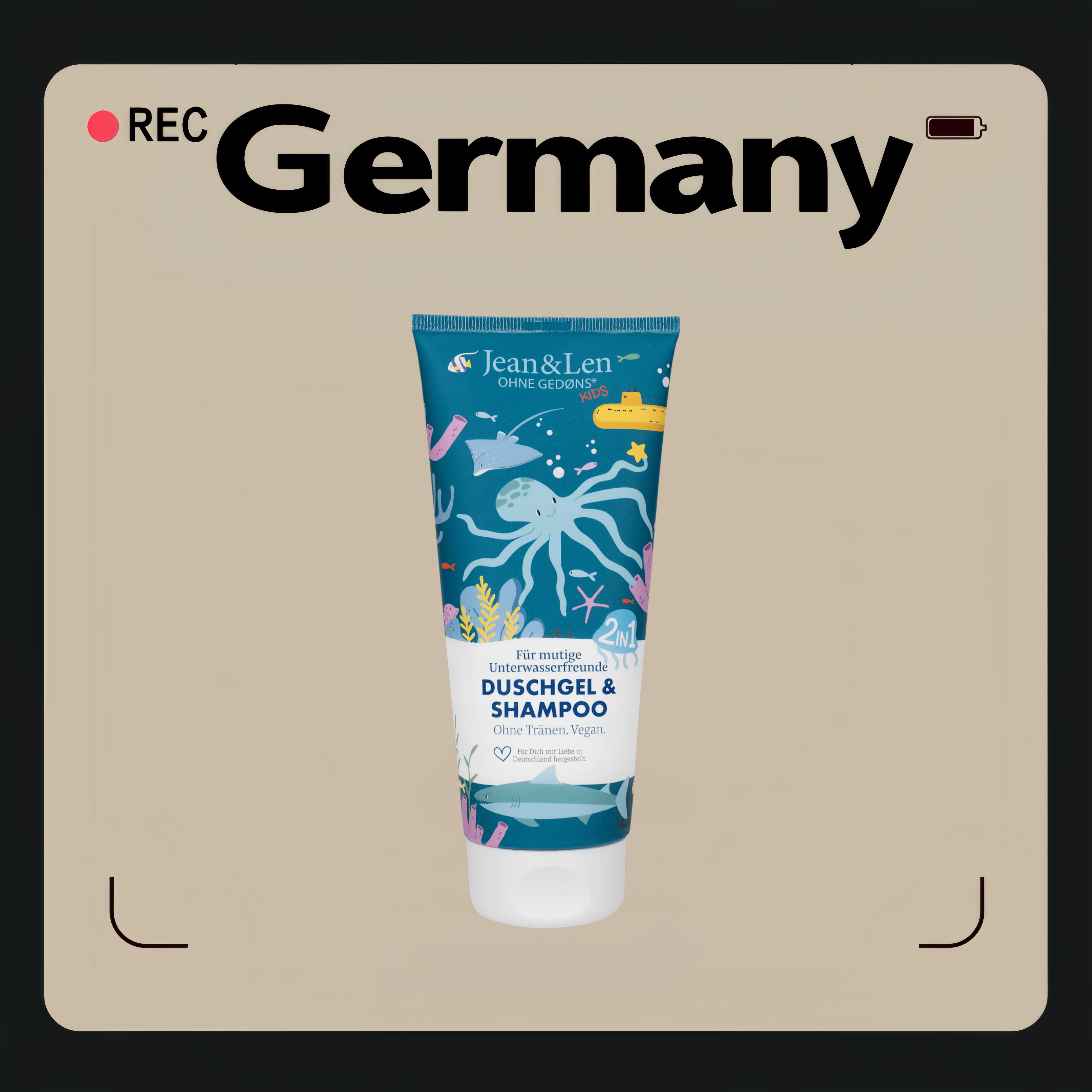 德国代购【全场满300包邮】Jean&Len深海儿童沐浴露200ml