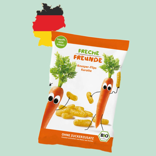 满300包邮德国代购freche freunde淘气伙伴有机1岁+胡萝卜玉米条